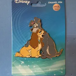 Disney Pin Lady and the Tramp Hugging PALM Pink A La Mode Exclusive New On Card - Image 3
