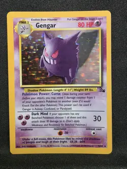 Vintage Pokemon TCG - Fossil - Unlimited Gengar 5/62 Holo: LP+ (NM Front) - Image 1