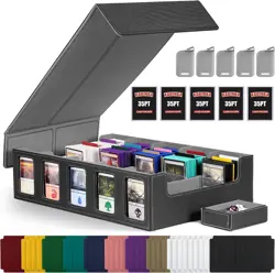 Trading Card Storage Box with Commander Display, 5-Row Deck Case with Removable - Image 1
