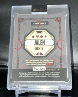 Jalen Hurts 2025 Wild Card 5 Card Draw True #d 1/1 Eagles - Image 2