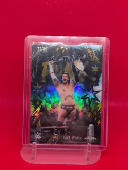 CM Punk Platinum 22/50 - WWE Card - Topps Chrome PLP-5 Gold Refractor - Image 1
