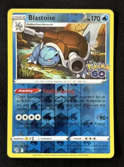 Pokemon TCG Pokemon GO Blastoise 017/078 Reverse Holo Rare NM - Image 1