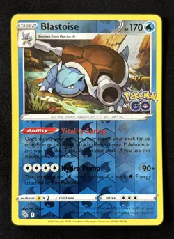Pokemon TCG Pokemon GO Blastoise 017/078 Reverse Holo Rare NM - Image 2
