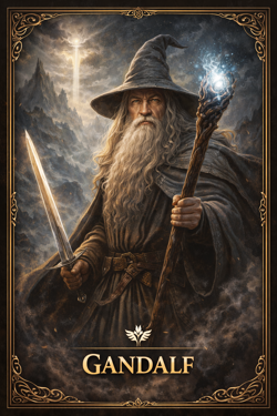 Gandalf (LOTR) Refractor - MR. Cards Customs - 1/1 Signed Limited Art Card - Image 3