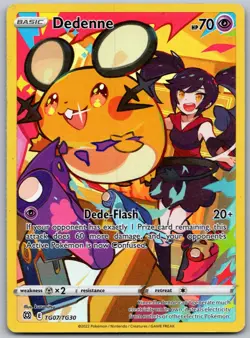 Pokemon TCG Dedenne Brilliant Stars Trainer Gallery TG07/TG30 Holo Near Mint - Image 1