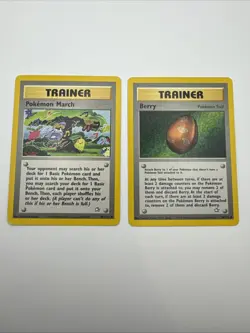 Pokemon TCG Neo Genesis Berry + Pokemon March Trainer Card 99/111 102/111 - Image 1