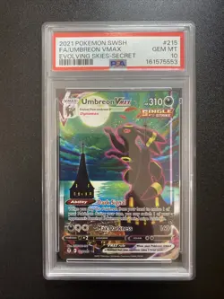 PSA 10 Umbreon Vmax 215/203 Evolving Skies Secret Rare Alternate Art POKEMON - Image 1