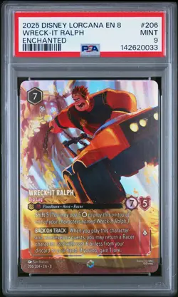 2025 DISNEY LORCANA EN 8-REIGN OF JAFAR ENCHANTED WRECK-IT RALPH - BIG LUG PSA 9 - Image 1