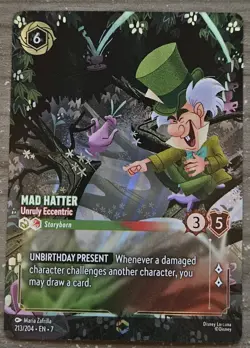 DISNEY LORCANA EN-7 ARCHAZIA'S ISLAND MAD HATTER ENCHANTED #213/204 FRESH PULL - Image 1