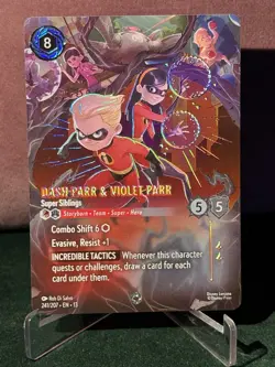 Disney Lorcana TCG Attack Of The Vine - Dash Parr & Violet Parr Enchanted NM - Image 1