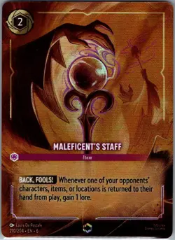 Maleficent's Staff (Enchanted) 210/204 Foil Azurite Sea - Disney Lorcana - NM - Image 1