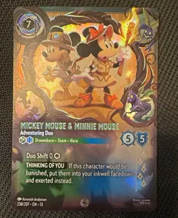 Disney Lorcana Mickey & Minnie Adventuring Duo Enchanted Holo 238/207 - Image 1