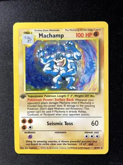 MACHAMP 8/102 HOLO RARE DECK EXCLUSIVES POKEMON 1ST EDITION HOLO MP - Image 1