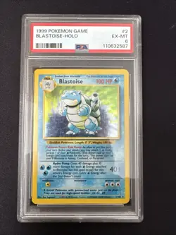 1999 POKEMON BASE SET UNLIMITED #2 BLASTOISE-HOLO PSA 6 #2 EX-MT - Image 1