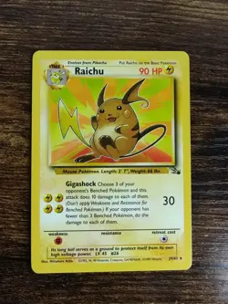 Pokemon Fossil Raichu 29/75 Non Holo NM - Image 2