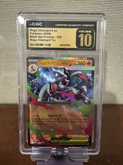 2026 POKEMON MEGA CHARIZARD PROMO #029 MEGA CHARIZARD X EX CGC PRISTINE 10 - Image 1