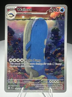 Wailord 162/159 Sv09: Journey Together Illustration Rare Holo Pokemon TCG NM - Image 1