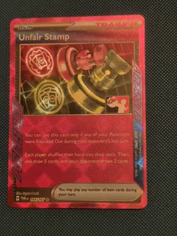 Pokemon TCG - Unfair Stamp 165/167 Play Stamped Prize Pack Series 6 ACE Spec - Image 1