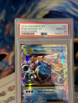 Pokemon PSA 10 Mega-Blastoise-EX Evolutions 22/108 Holo Ultra Rare - Image 3