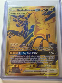 Pokemon TCG Black Star Promo Pikachu Zekrom Tag Team Gold GX SM248 Card NM-M - Image 1