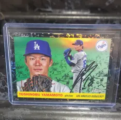 2025 Topps Chrome Platinum Yoshinobu Yamamoto Dodgers Black Toile #8 03/10 - Image 1