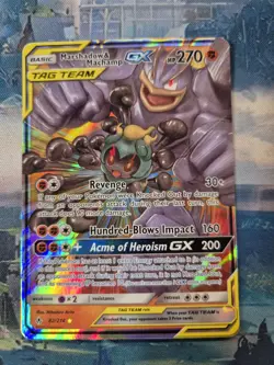 Pokemon Marshadow Machamp GX TCG Card 82/214 Unbroken Bonds Tag Team - Image 1