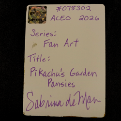 Pokemon Pikachu ACEO Hand Drawn Original Fan Art Card Gold Foil Sabrina de Man - Image 4