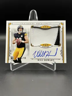 2025 Panini National Treasures Will Howard Rookie Patch Auto RPA #5/99 Steelers - Image 1