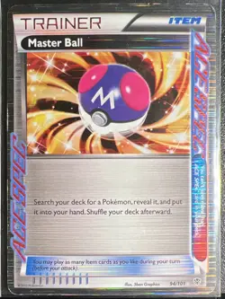 Master Ball 94/101 Pokemon Plasma Blast Ace Spec Holo Rare HP DMG - Image 1