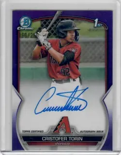 2023 Bowman Chrome 1st #CPA-CT Cristofer Torin Auto Purple Refractor #/250 - Image 1