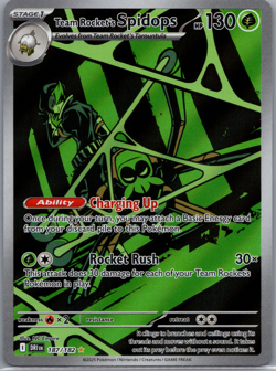 Team Rocket's Spidops Illustration Rare: Destined Rivals 187/182 Near Mint - Image 1