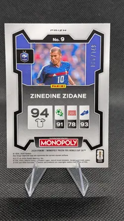 2026 Panini Prizm Monopoly Fifa World Cup - Zinedine Zidane #9 Orange Prizm /149 - Image 2