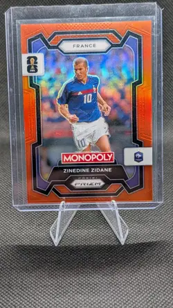 2026 Panini Prizm Monopoly Fifa World Cup - Zinedine Zidane #9 Orange Prizm /149 - Image 3