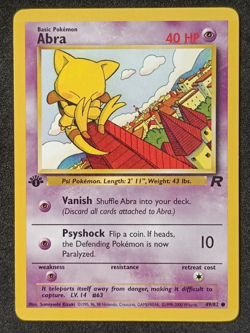 Pokemon TCG Abra 49/82 - 1st Edition Team Rocket Common Card NM - Image 1