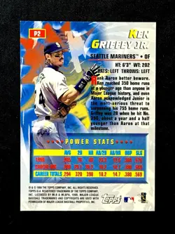 Ken Griffey Jr. 1999 Topps #P2 Power Players Foil Refractor Seattle Mariners - Image 2