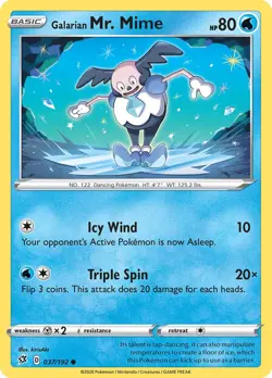 Mr. Mime 037/192 - Rebel Clash - Pokemon Card - LP - Image 1