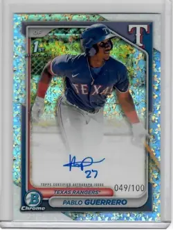 2024 Bowman Chrome Pablo Guerrero 1st Mini Diamond Refractor Auto #/100 - Image 1