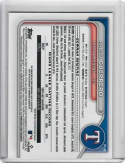 2024 Bowman Chrome Pablo Guerrero 1st Mini Diamond Refractor Auto #/100 - Image 2
