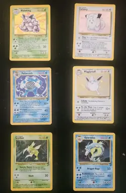 Pokemon WOTC Holo Base Set 2 Lot Of 6 LP ‐ MP Scyther Gyarados Nidoking Swirl - Image 1