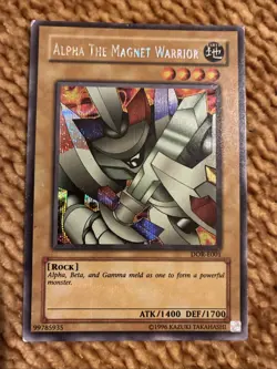 Yu-Gi-Oh! Alpha The Magnet Warrior Secret Rare DOR-E001 - Image 1