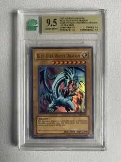 Yu-Gi-Oh! Blue-Eyes White dragon Unlimited #LOB-001 2002 UR 9.5 Graded - Image 4