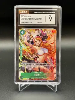 One Piece Nami OP14-031 2026 The Azure Sea's Seven EB04 SR Alt Art CGC 9 Mint - Image 1