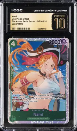 2026 ONE PIECE THE AZURE SEA'S SEVEN - SUPER RARE #OP14-031 NAMI CGC 10 PRISTINE - Image 1