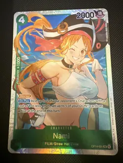 Nami OP14-031 Super Rare The Azure Sea's Seven One Piece Near Mint - Image 1
