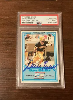 1981 Drake’s Big Hitters #4 Dave Parker Signed Auto PSA Authenticated - Image 1