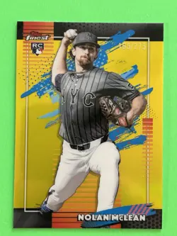 Nolan McLean 2026 Topps Finest (RC,SP,SN) Yellow Chrome Refractor #’d 165/275 - Image 1