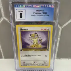 Meowth Pokemon TCG Jungle Card 56/64 1st Edition CGC Universal NM/Mint 8 - Image 1