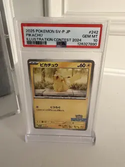 2025 POKEMON JAPANESE SV-P PROMO ILLUSTRATION CONTEST 2024 #242 PIKACHU PSA 10 - Image 1