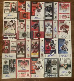 Panini Contenders Football - Autograph Cards - Lot of 20 - 1 Foil & 1 Numbered - Image 1