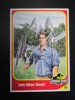 ALAN GRANT # 11 JURASSIC PARK SERIES 1 MOVIE COLLECTOR CARD KENNER EX+ NM- - Image 1
